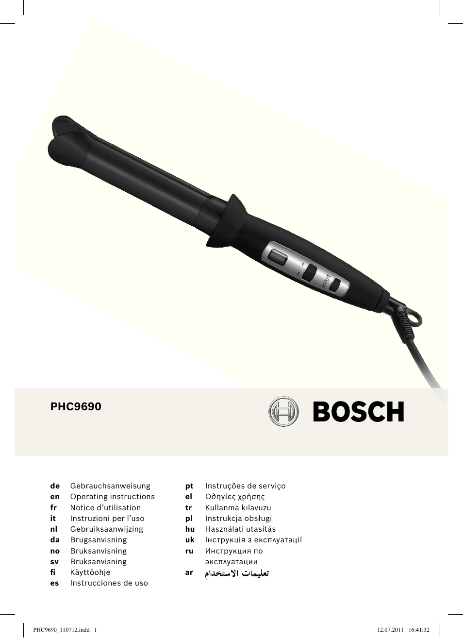 Bosch PHC9690 Lockenformer ProSalon G-curler User Manual | 120 pages