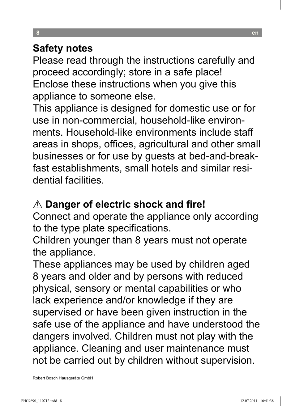 Bosch PHC9690 Lockenformer ProSalon G-curler User Manual | Page 12 / 120