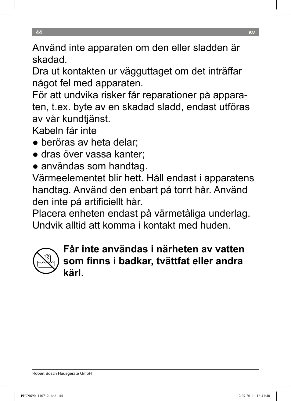 Bosch PHC9690 Lockenformer ProSalon G-curler User Manual | Page 48 / 120