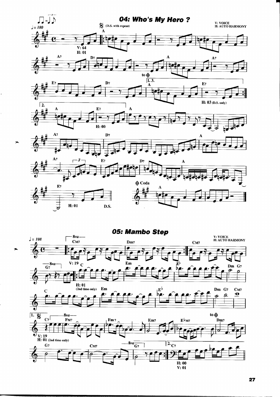 05; mambo step, Tatir, Mambo step | Yamaha PSR-310  EN User Manual | Page 29 / 40