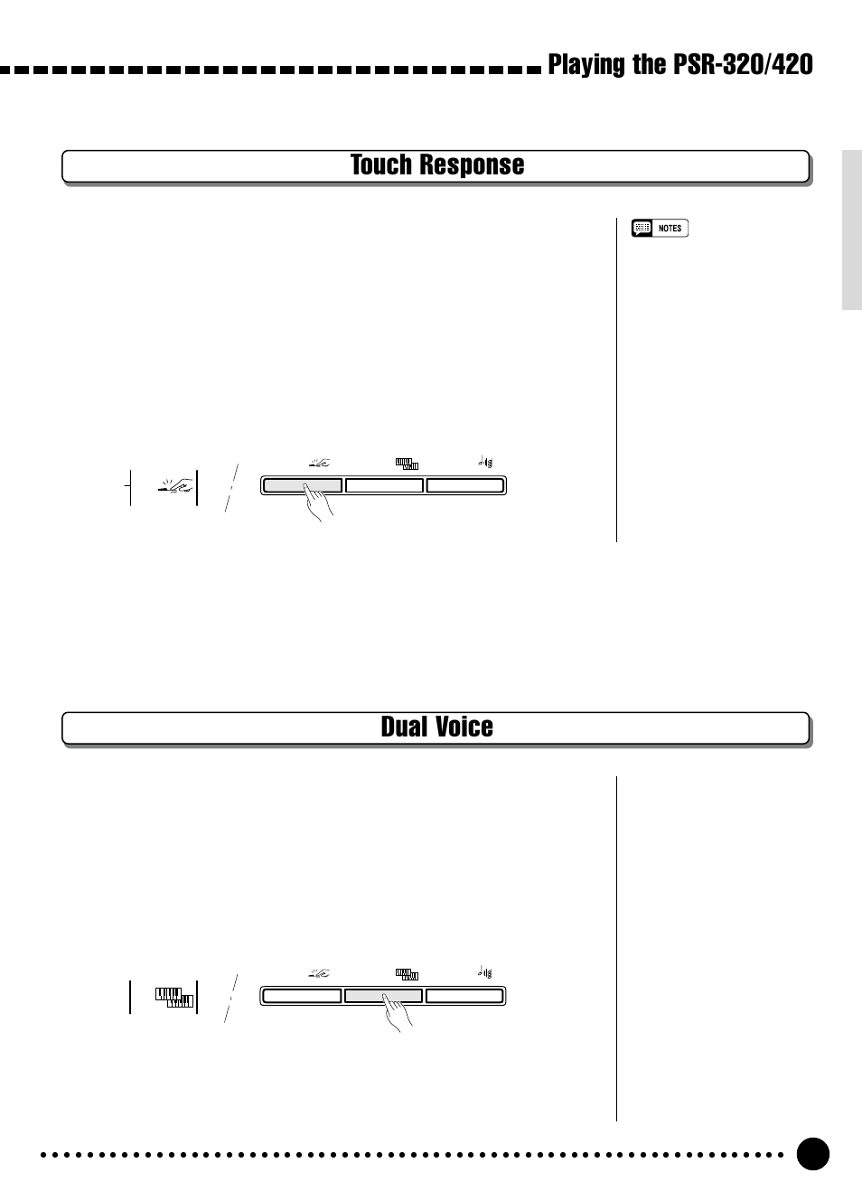 Dual voice | Yamaha PSR-320 User Manual | Page 18 / 73