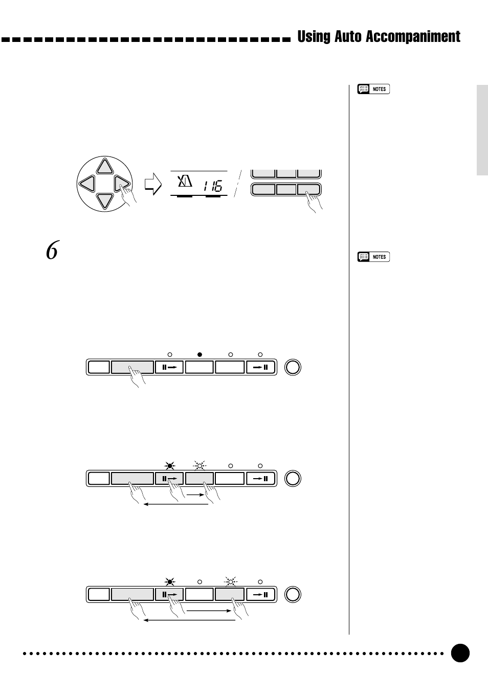 Using auto accompaniment, Start the accompaniment | Yamaha PSR-320 User Manual | Page 26 / 73