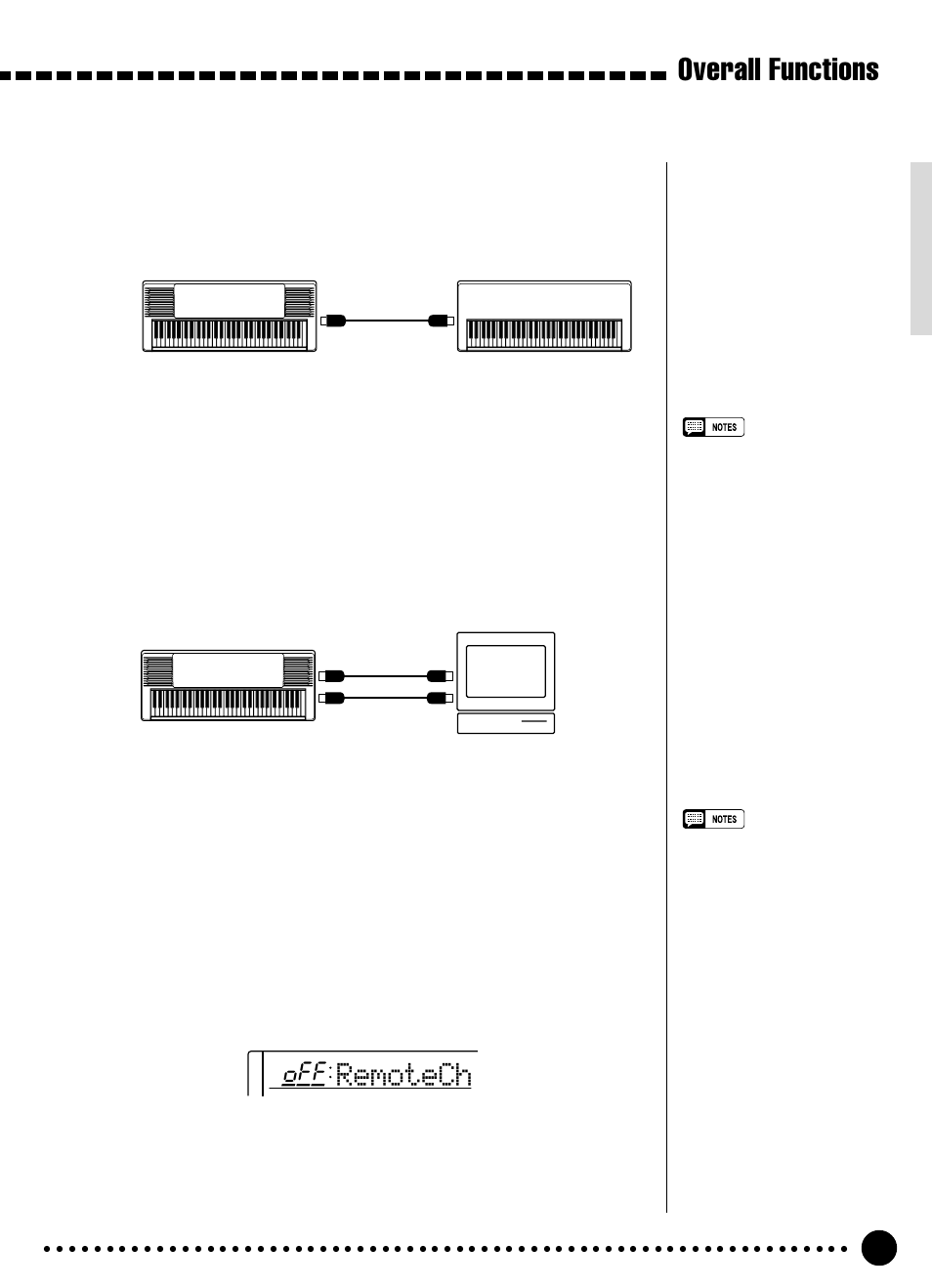 Overall functions, Remotech, Remote channel | Yamaha PSR-320 User Manual | Page 58 / 73