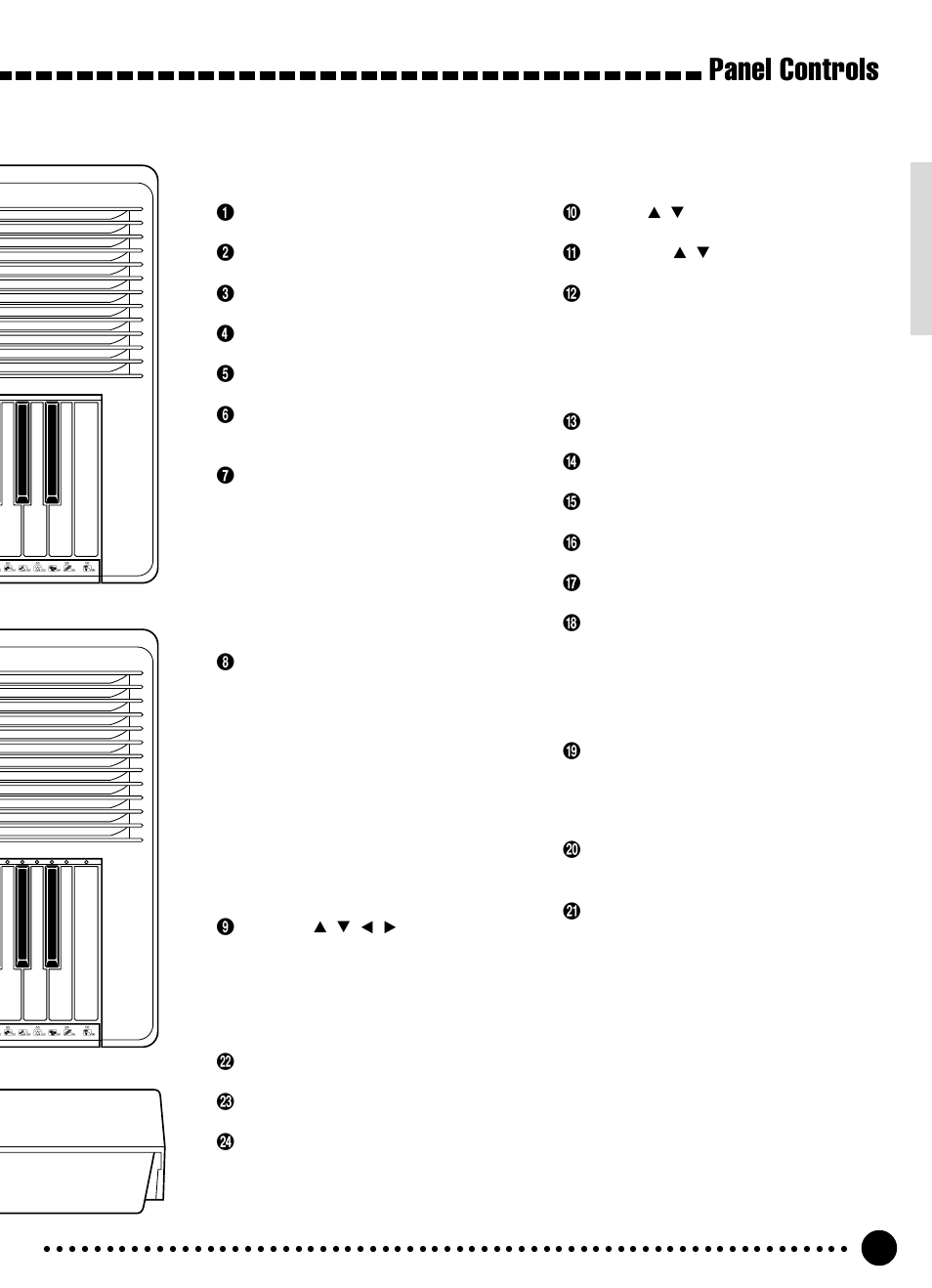 Panel controls, Top panel controls, Rear panel controls | Yamaha PSR-320 User Manual | Page 6 / 73