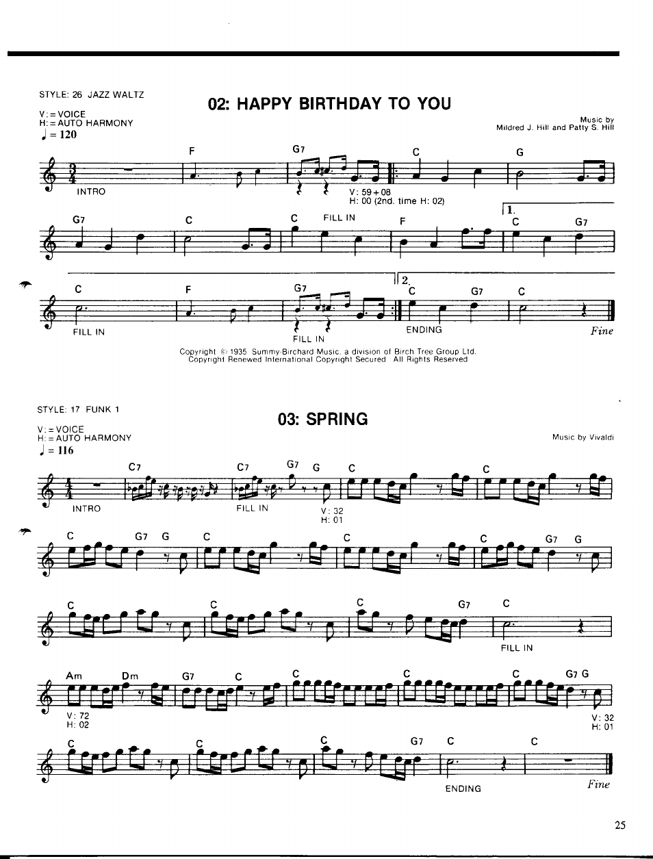J j ii- j j, J ii- ^ j r, Happy birthday to you | Spring | Yamaha PSR-300m User Manual | Page 27 / 39