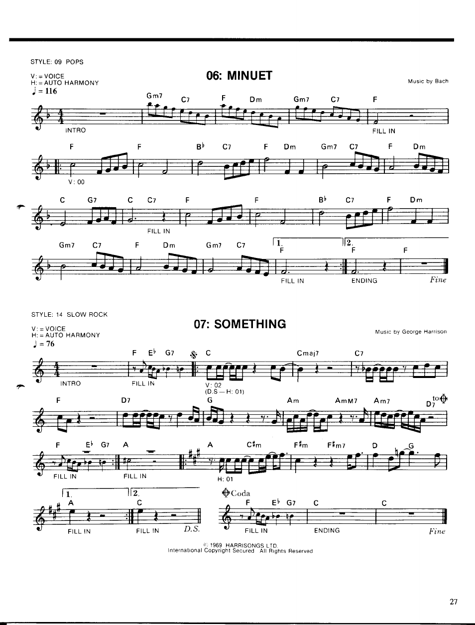 Minuet, Something | Yamaha PSR-300m User Manual | Page 29 / 39