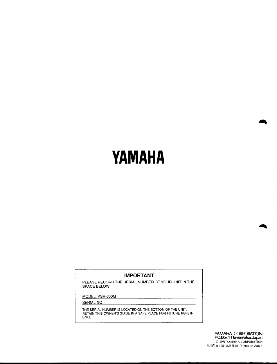 Yamaha | Yamaha PSR-300m User Manual | Page 39 / 39