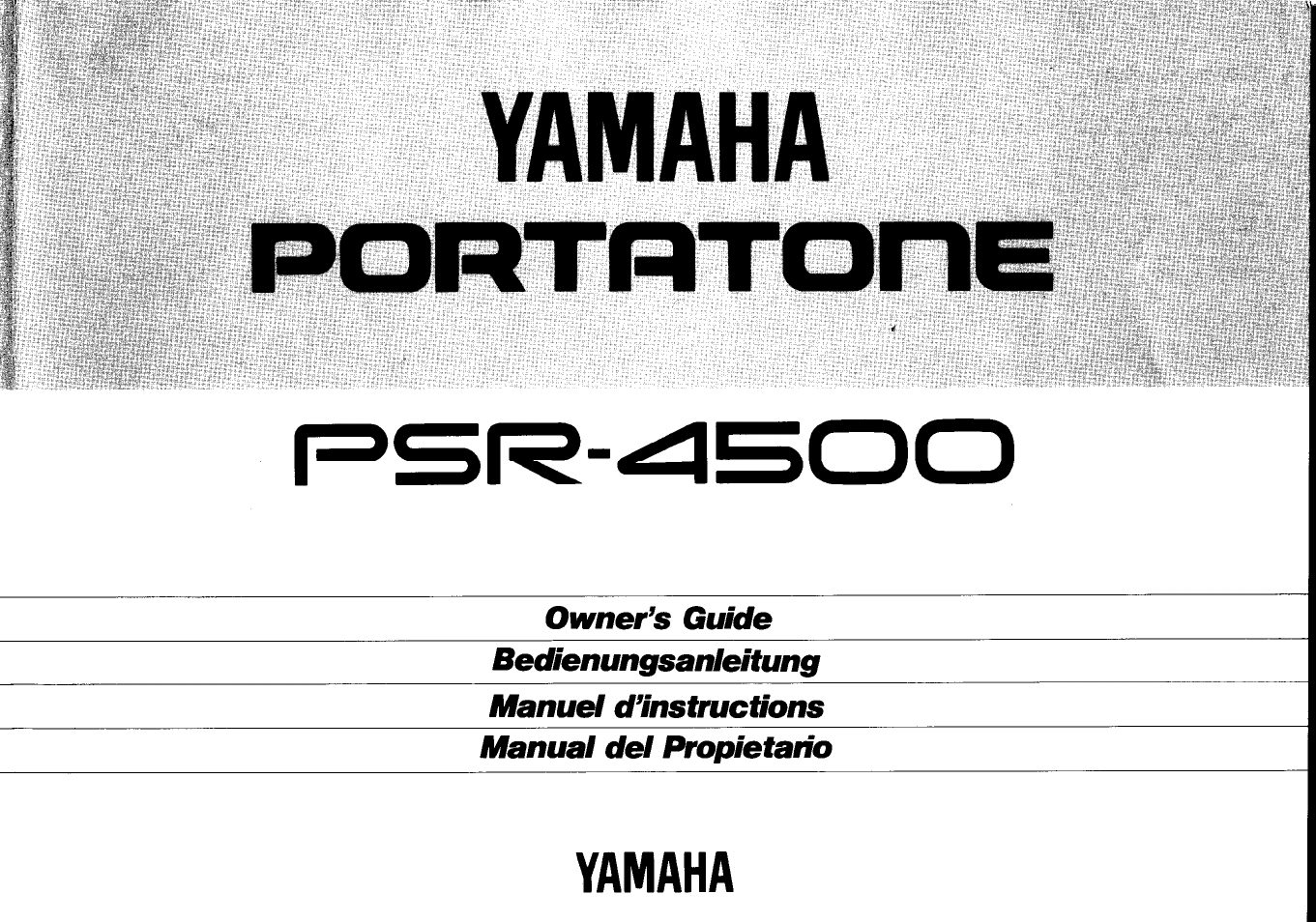 Yamaha PSR-4500 User Manual | 48 pages