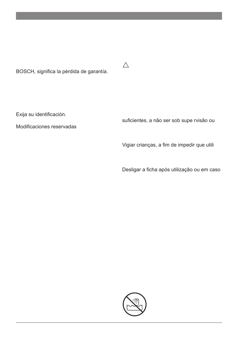 Instruções de segurança | Bosch PHS2560 Haarglätter ProSalon Home User Manual | Page 27 / 51