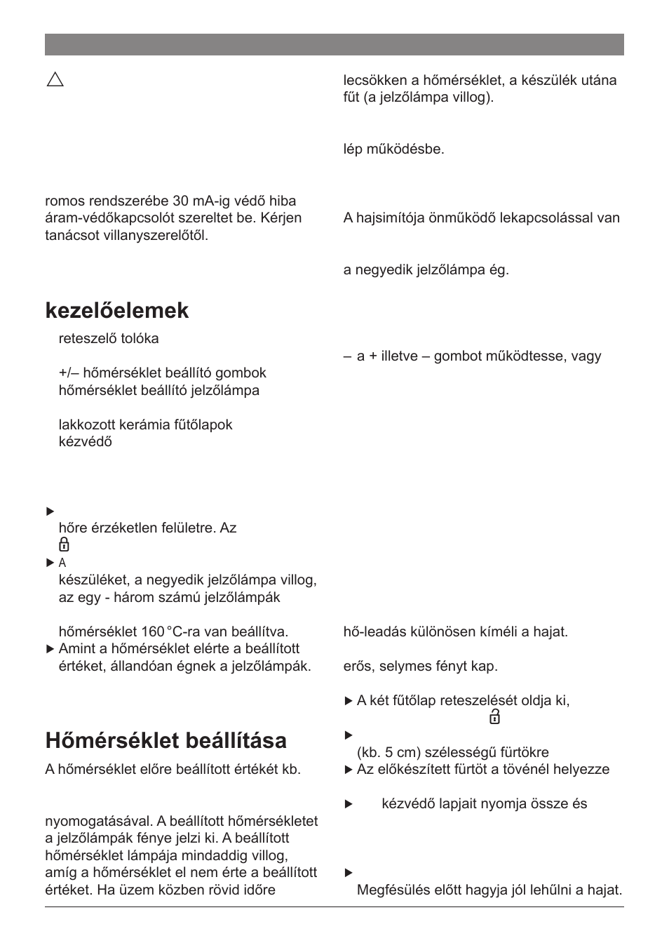 Automatikus lekapcsolás, Alkalmazás, Alkatrészek és kezelőelemek | Használatba vétel, Hőmérséklet beállítása | Bosch PHS2560 Haarglätter ProSalon Home User Manual | Page 41 / 51