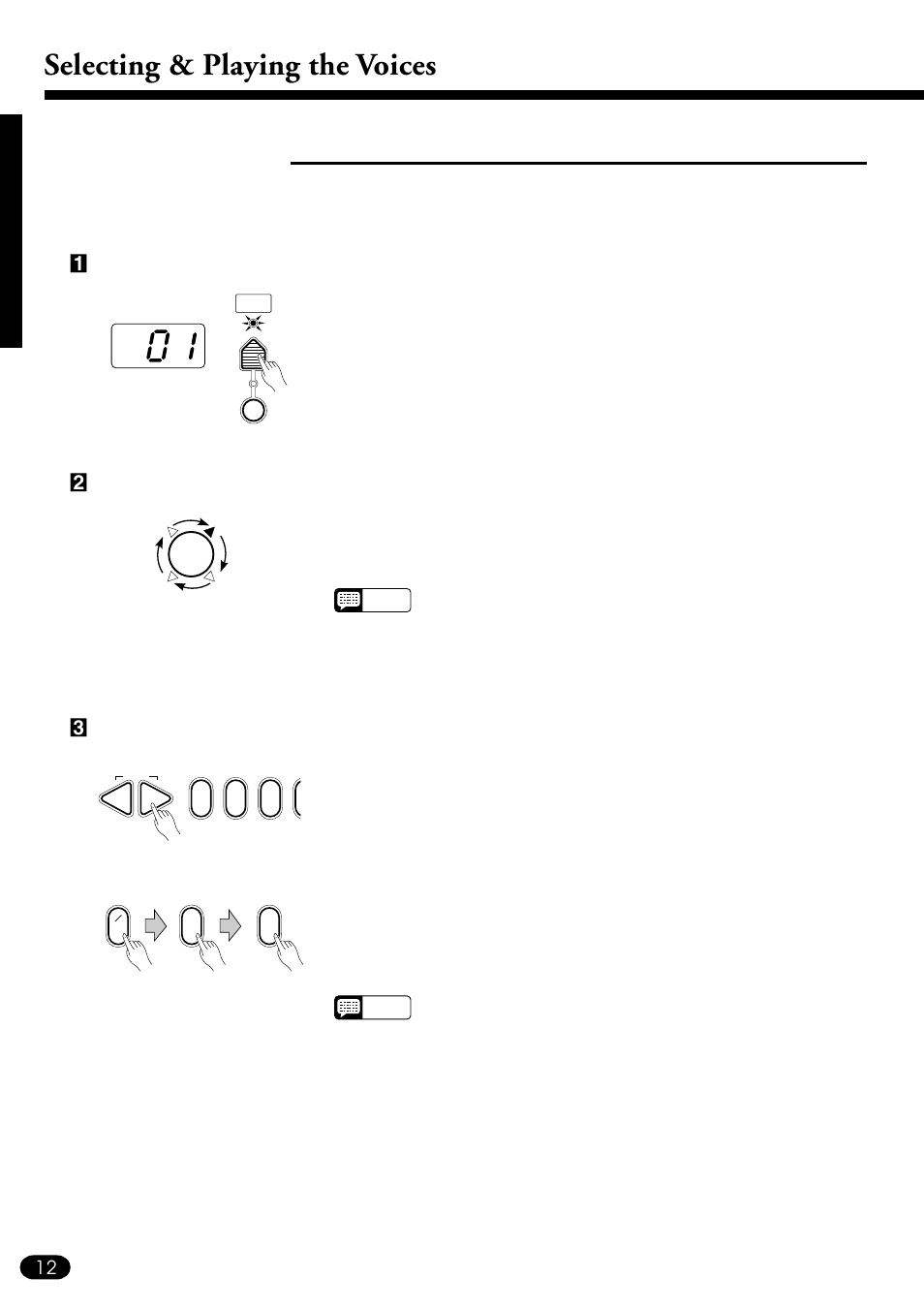 Selecting & playing the voices, Voice assignment | Yamaha PSR-410 User Manual | Page 14 / 61