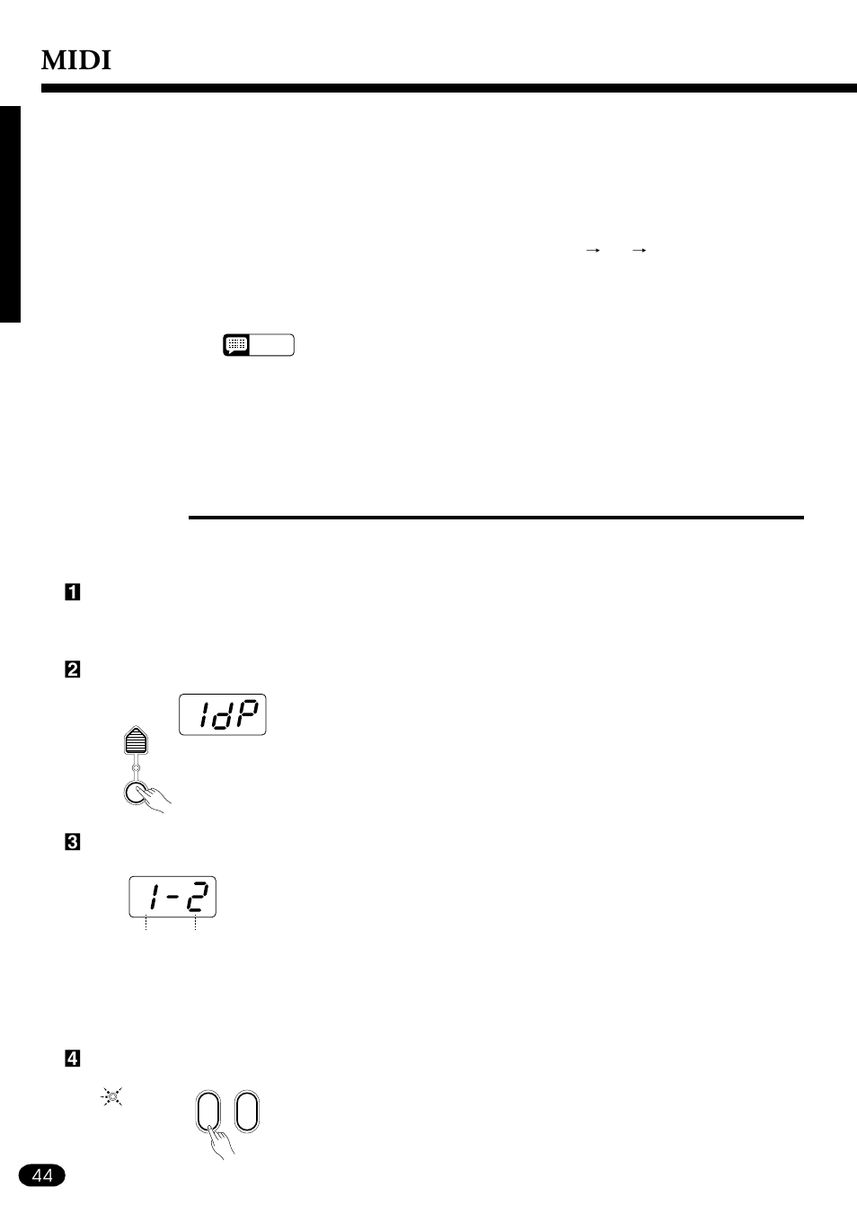 Midi, Page copy | Yamaha PSR-410 User Manual | Page 46 / 61