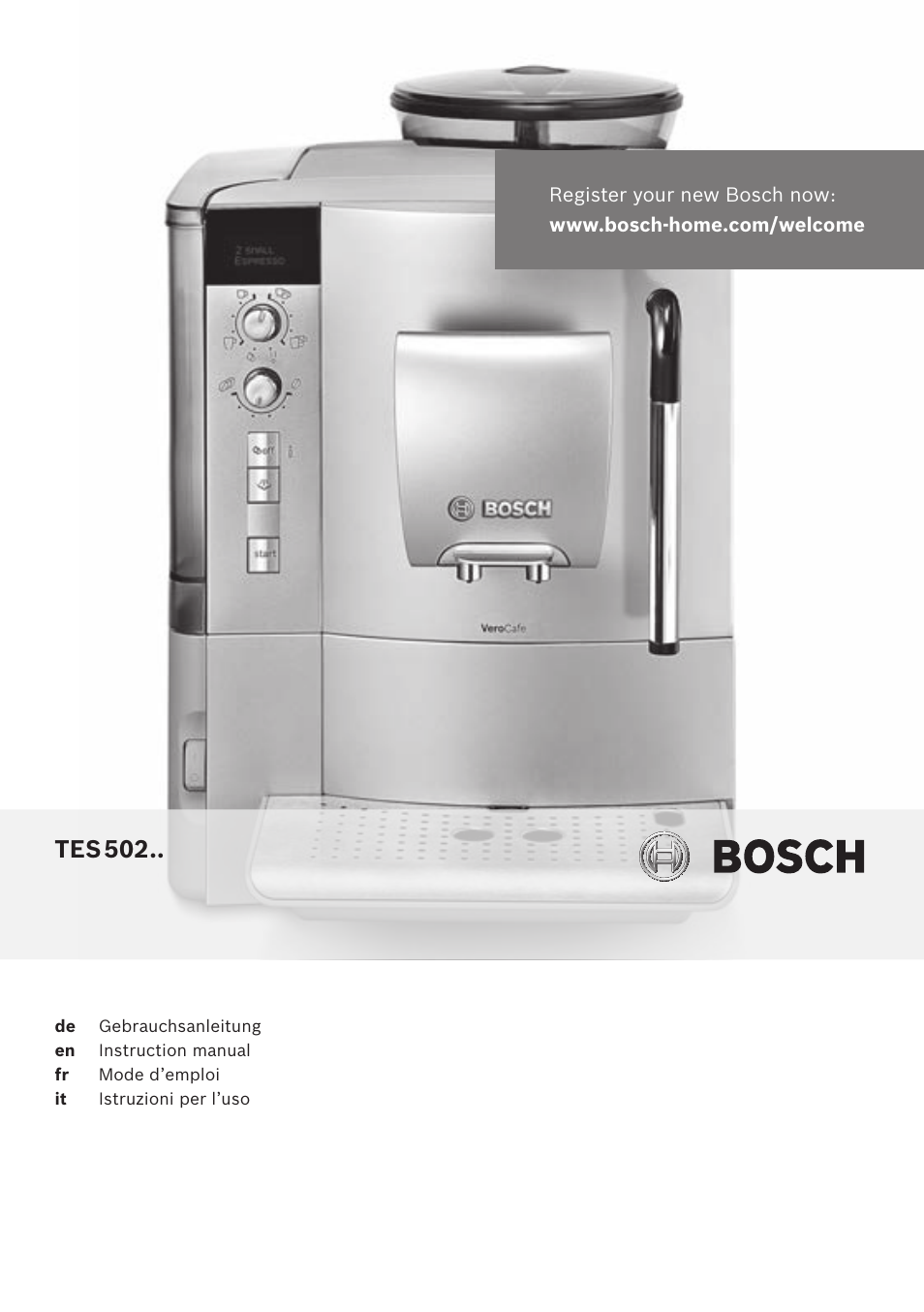 Bosch TES50251DE VeroCafe Kaffeevollautomat silber User Manual | 90 pages