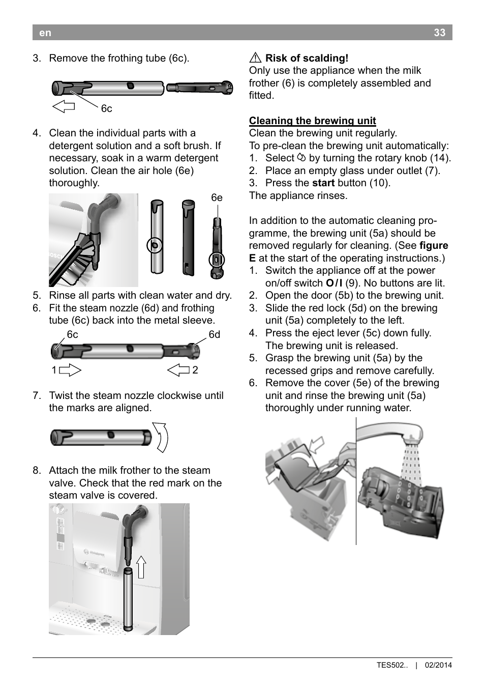 Bosch TES50251DE VeroCafe Kaffeevollautomat silber User Manual | Page 37 / 90