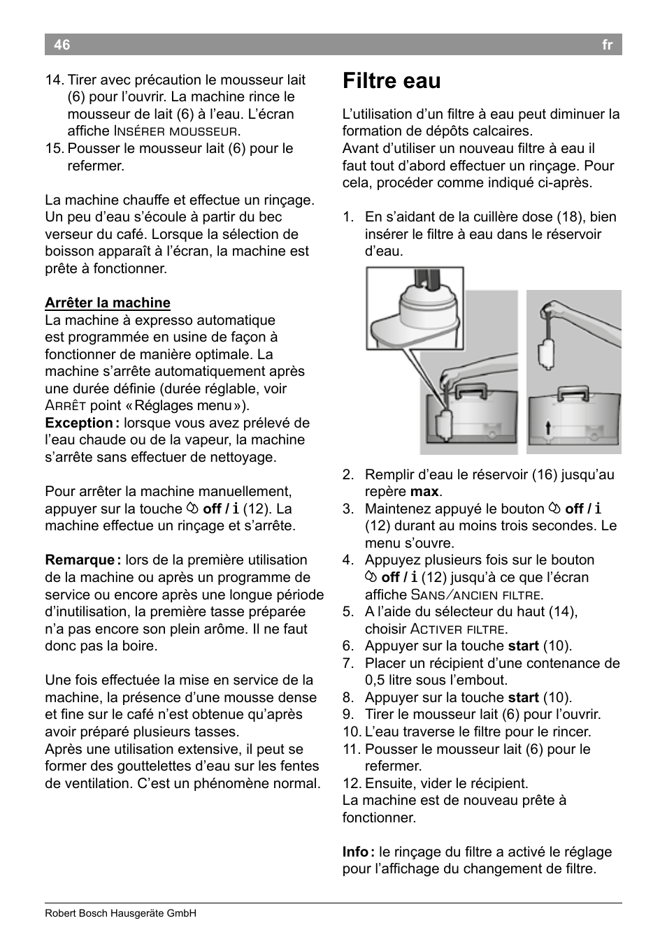 Filtre eau | Bosch TES50251DE VeroCafe Kaffeevollautomat silber User Manual | Page 50 / 90