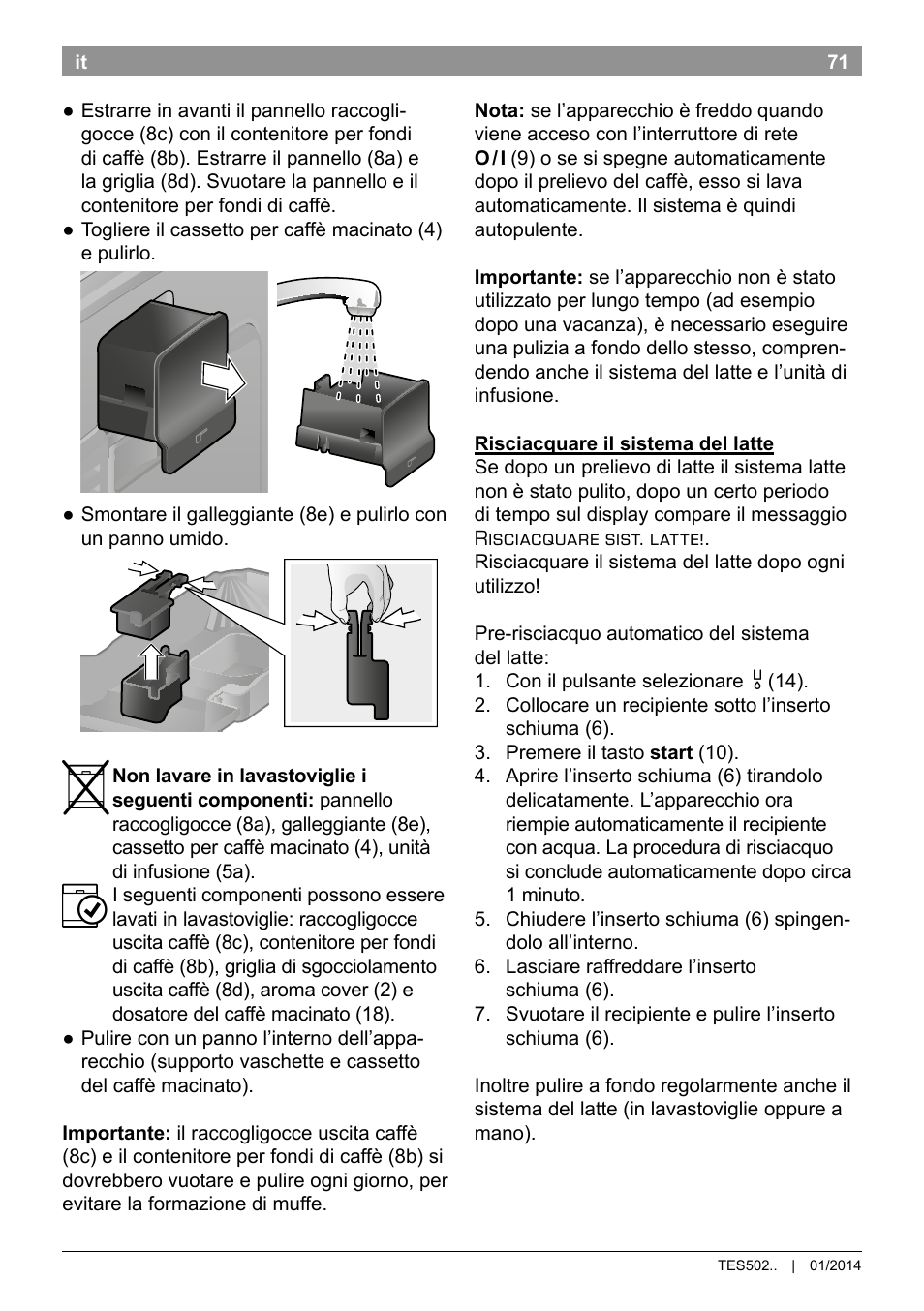 Bosch TES50251DE VeroCafe Kaffeevollautomat silber User Manual | Page 75 / 90