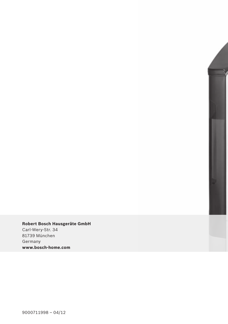 Bosch TES71151DE VeroBar AromaPro 100 Espresso-Kaffeevollautomat silber User Manual | Page 104 / 104