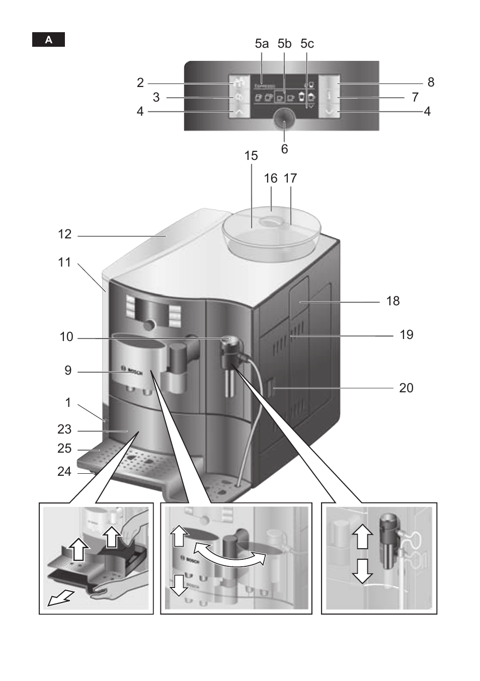 Bosch TES71151DE VeroBar AromaPro 100 Espresso-Kaffeevollautomat silber User Manual | Page 3 / 104