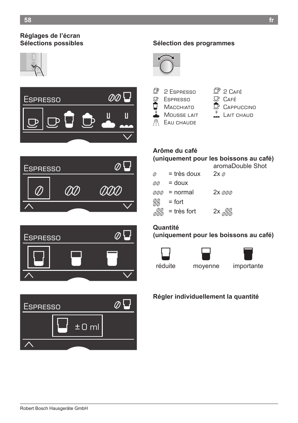 Н� р т, Е ж и й | Bosch TES71151DE VeroBar AromaPro 100 Espresso-Kaffeevollautomat silber User Manual | Page 58 / 104