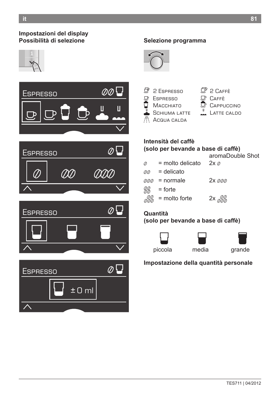Н� р т, Е ж и й | Bosch TES71151DE VeroBar AromaPro 100 Espresso-Kaffeevollautomat silber User Manual | Page 81 / 104