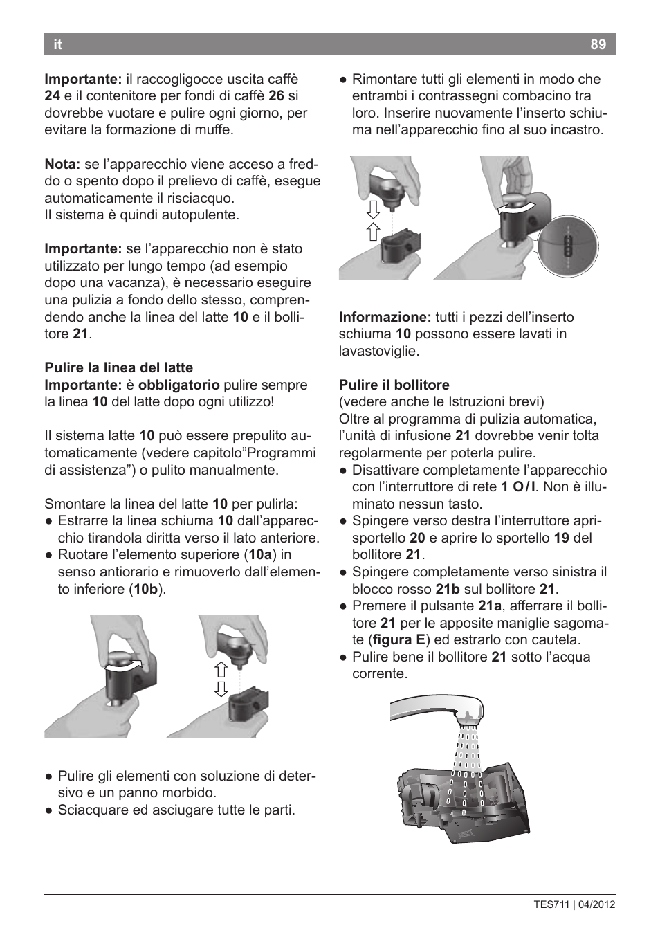 Bosch TES71151DE VeroBar AromaPro 100 Espresso-Kaffeevollautomat silber User Manual | Page 89 / 104