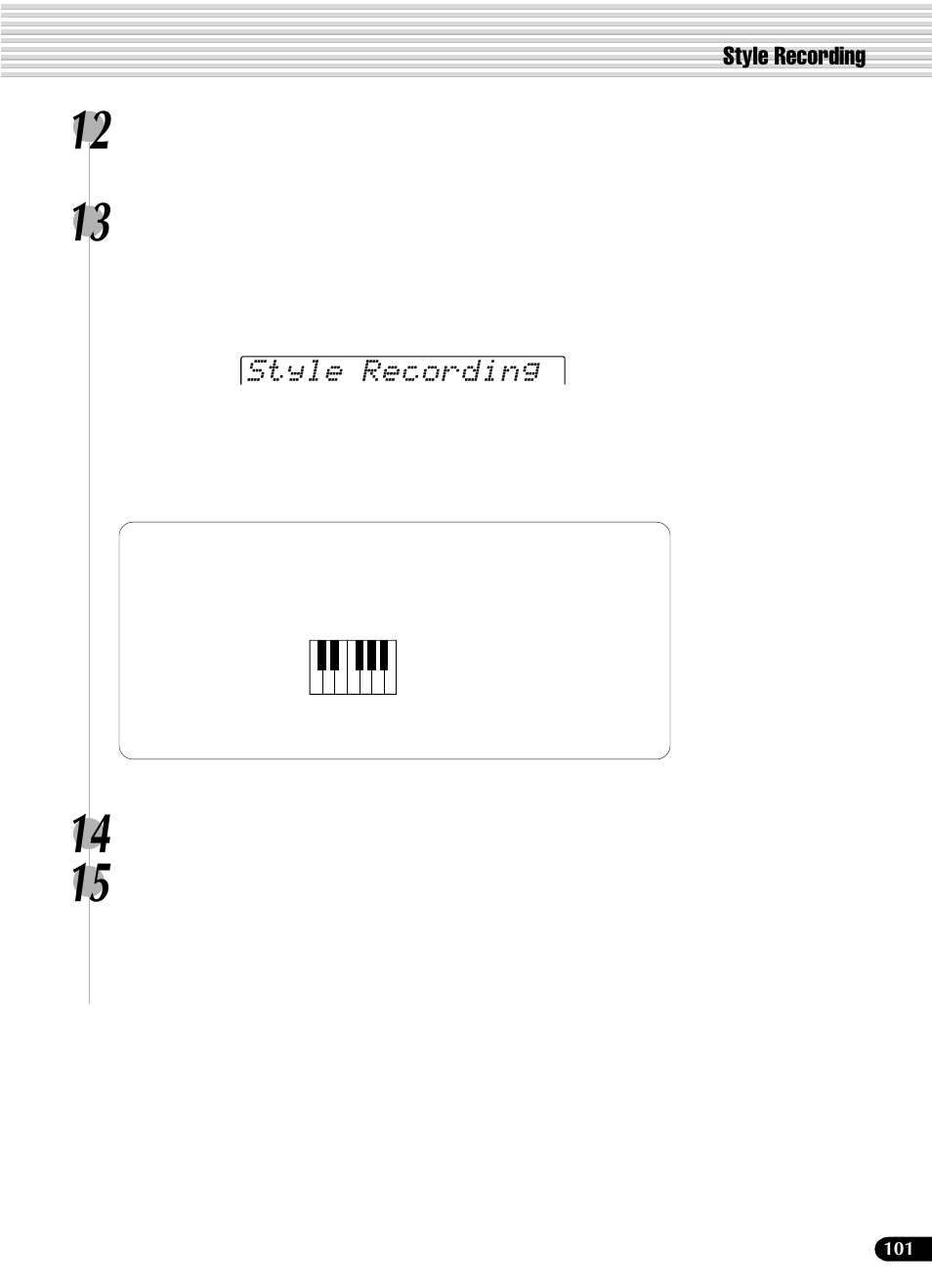 Style recording | Yamaha PSR-540 User Manual | Page 101 / 160