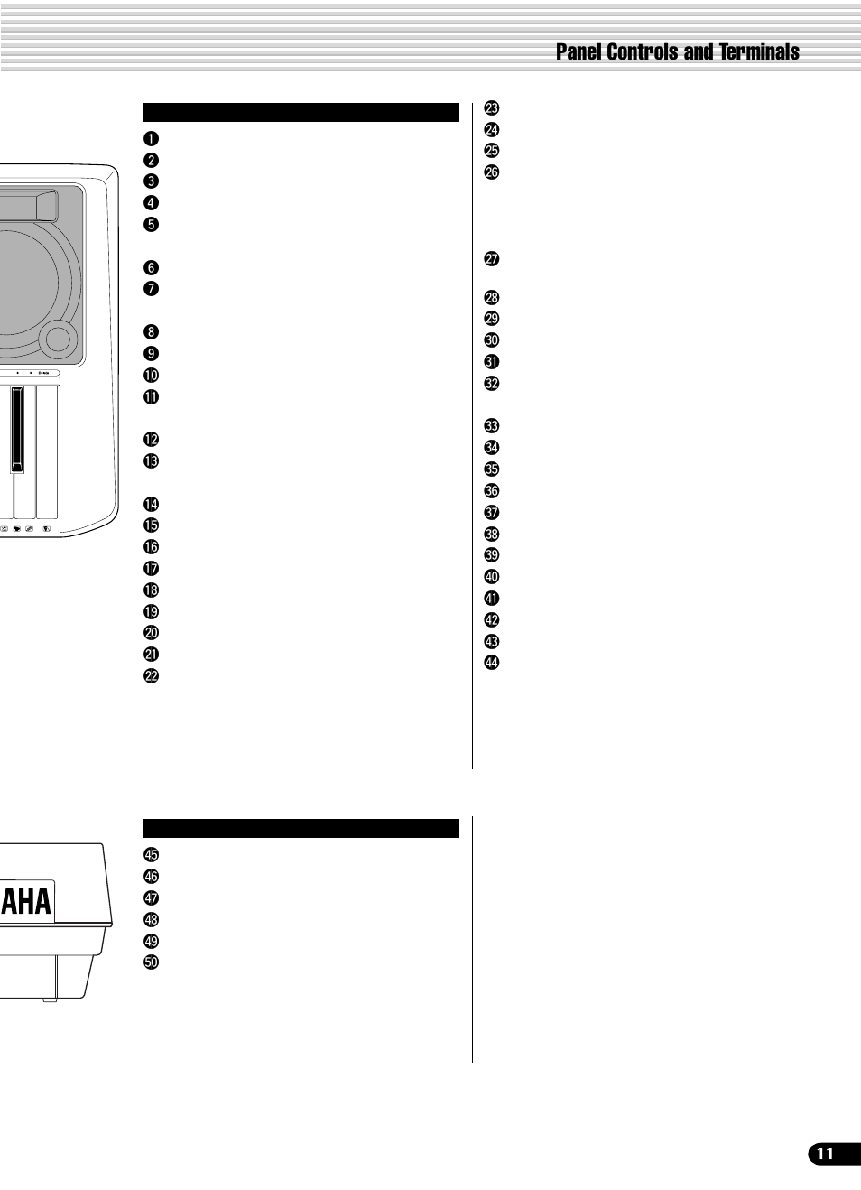 Top panel controls, Rear panel controls, Top panel controls rear panel controls | Panel controls and terminals | Yamaha PSR-540 User Manual | Page 11 / 160