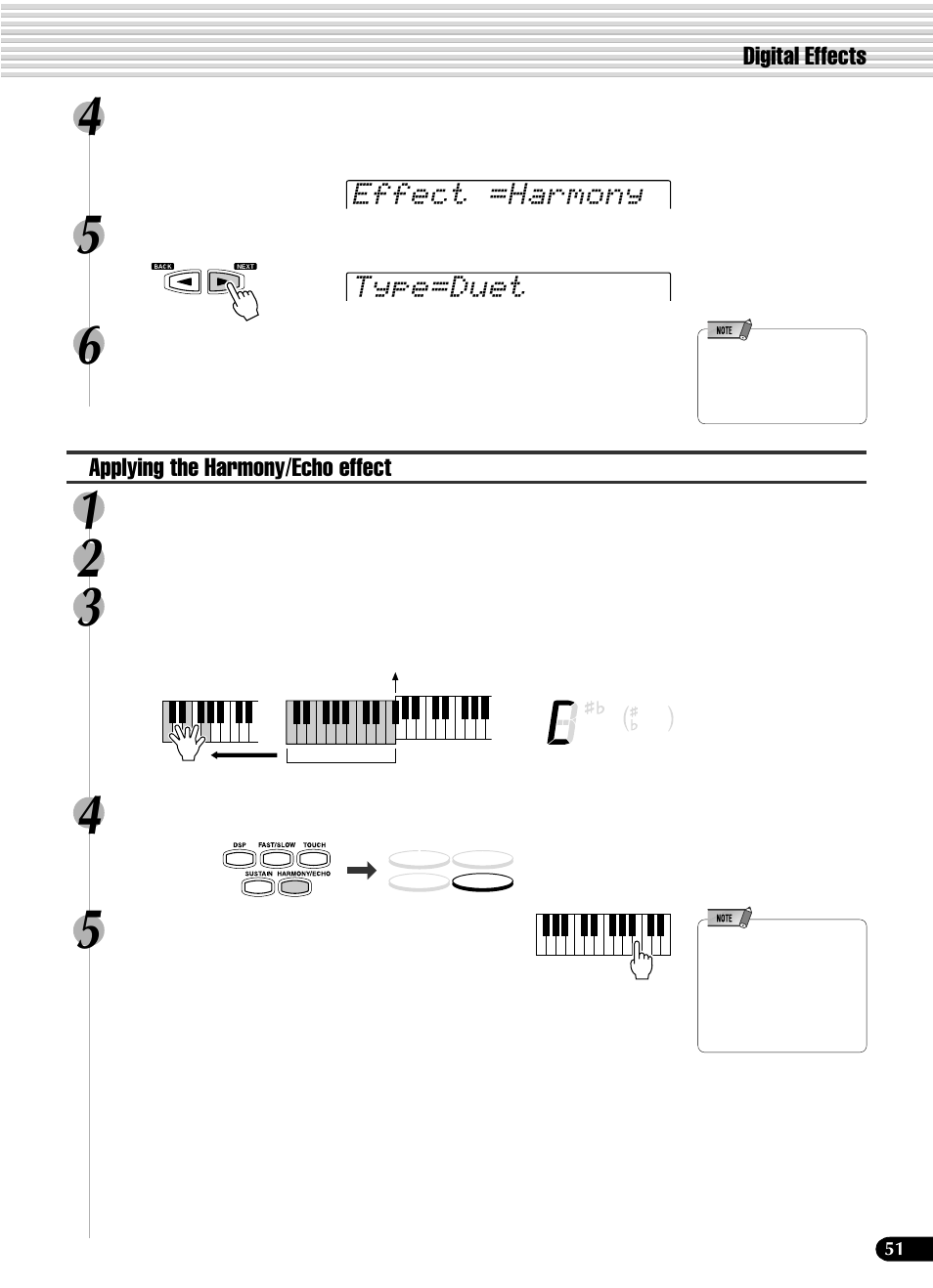Type=duet effect =harmony | Yamaha PSR-540 User Manual | Page 51 / 160