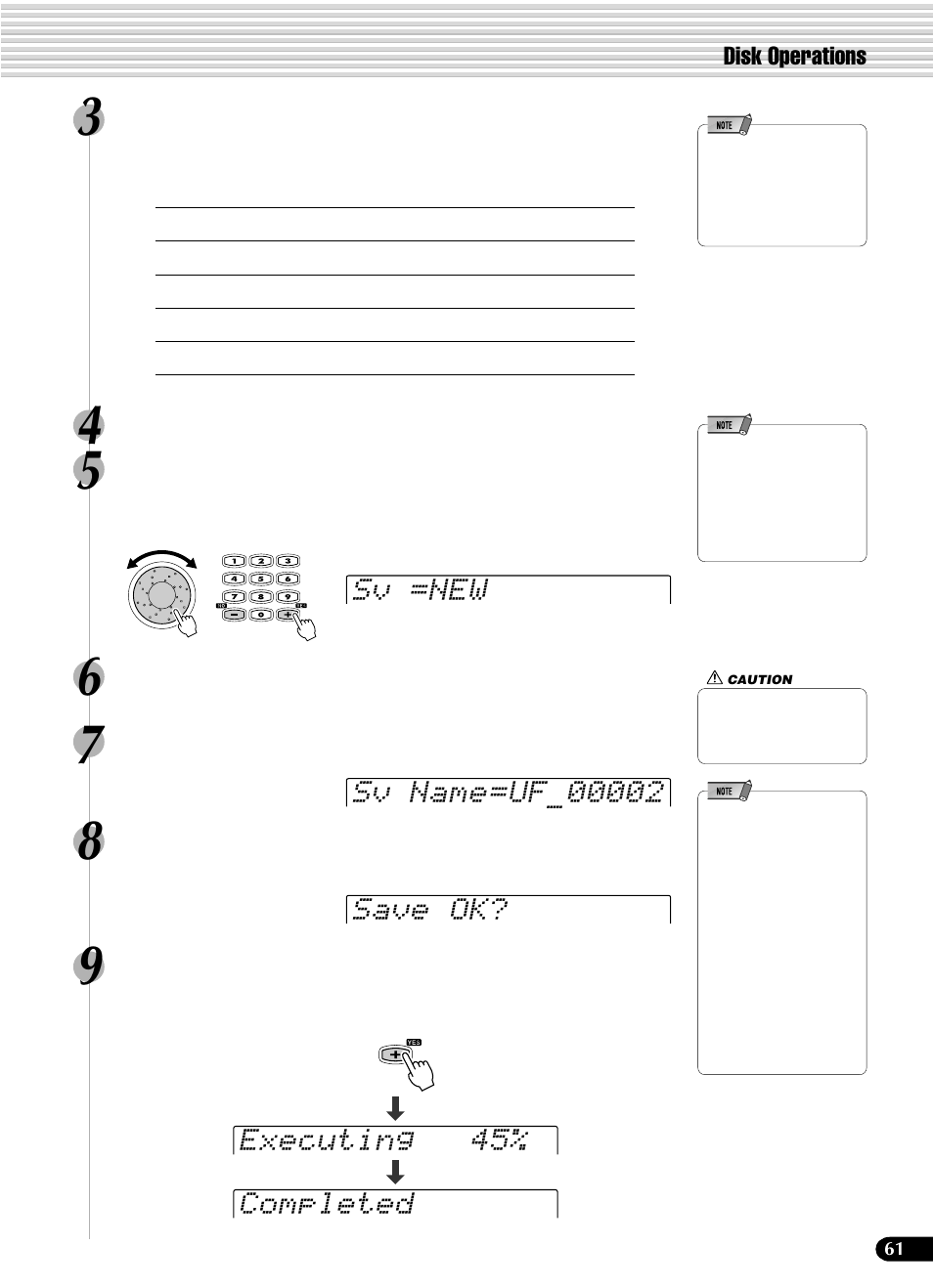 Executing 45% completed | Yamaha PSR-540 User Manual | Page 61 / 160