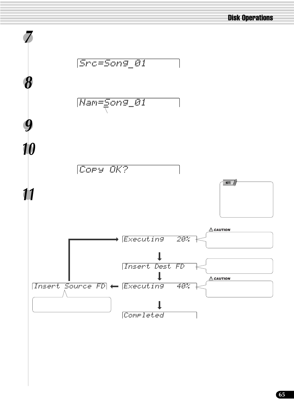 Src=song_01 copy ok, Nam=song 01 | Yamaha PSR-540 User Manual | Page 65 / 160