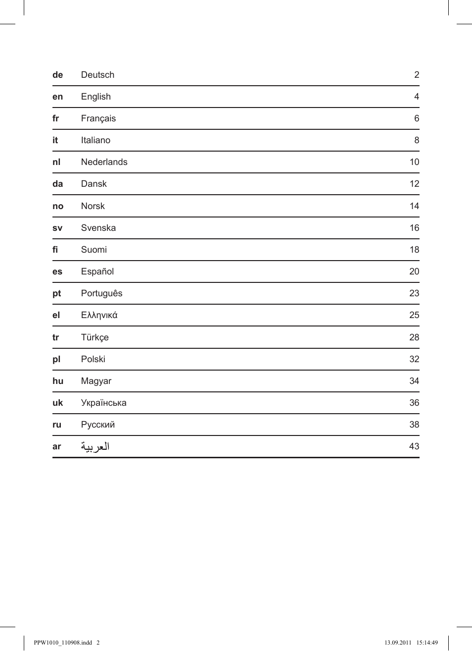 Bosch PPW1010 Personenwaage elektronisch AxxenceCrystal User Manual | Page 2 / 52