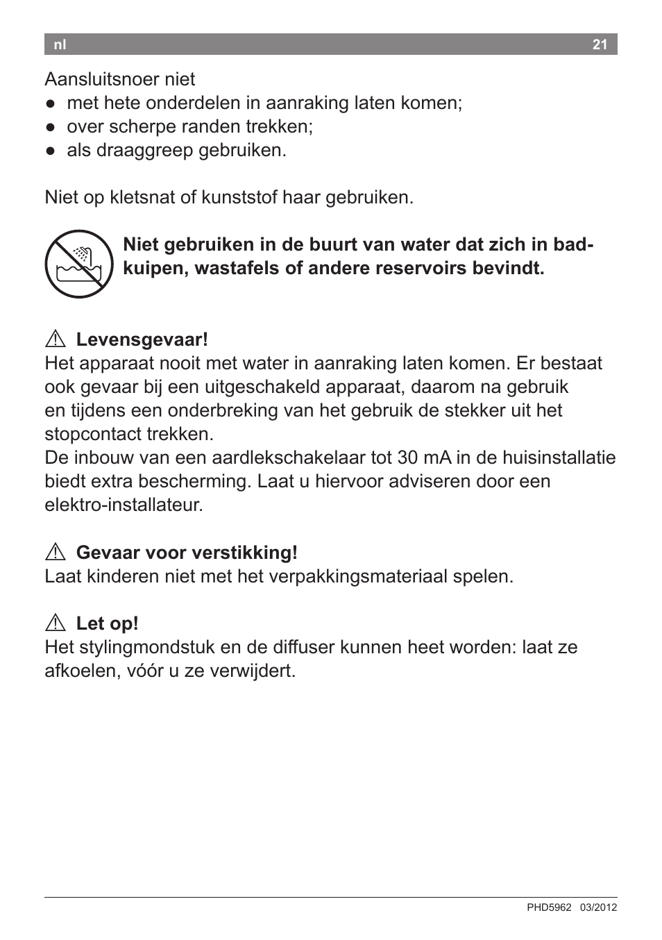 Bosch PHD5962 Haartrockner PureStyle User Manual | Page 23 / 93