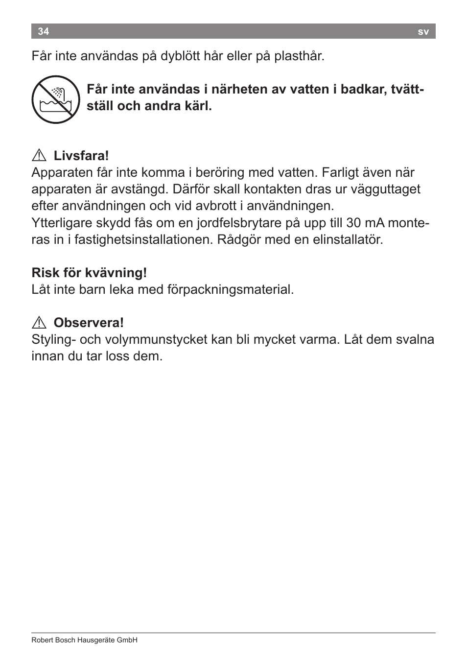 Bosch PHD5962 Haartrockner PureStyle User Manual | Page 36 / 93