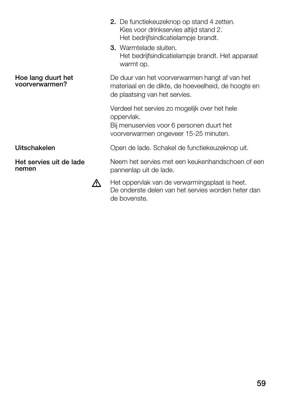 Bosch HSC140PB1 Einbau-Wärmeschublade 141 mm hoch User Manual | Page 59 / 80