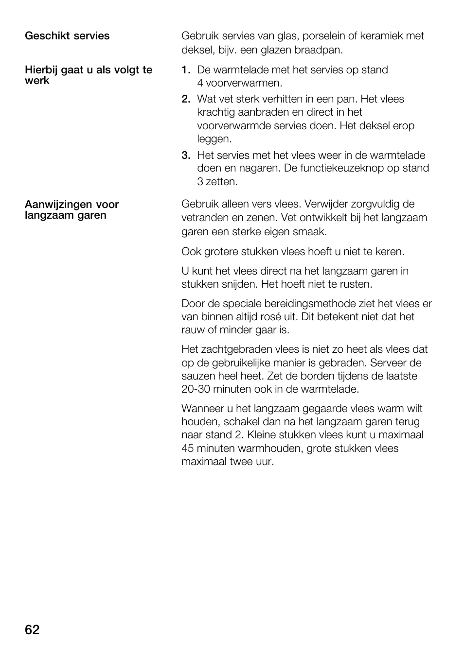 Bosch HSC140PB1 Einbau-Wärmeschublade 141 mm hoch User Manual | Page 62 / 80