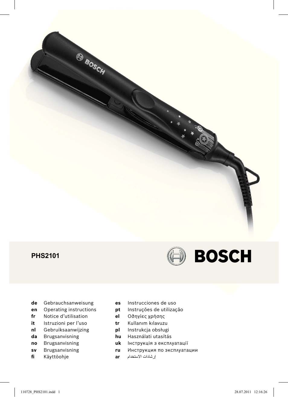 Bosch PHS2101 Haarglätter StarShine StraightStyle User Manual | 104 pages