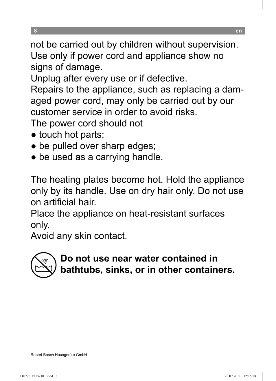 Bosch PHS2101 Haarglätter StarShine StraightStyle User Manual | Page 12 / 104