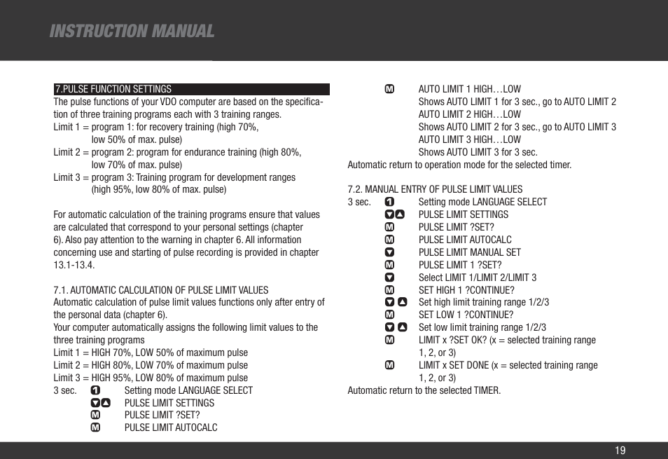 Instruction manual | VDO Z2 PC User Manual | Page 28 / 60