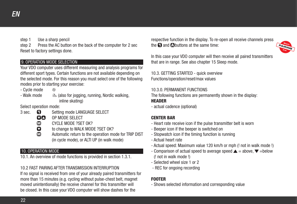VDO Z2 PC User Manual | Page 31 / 60