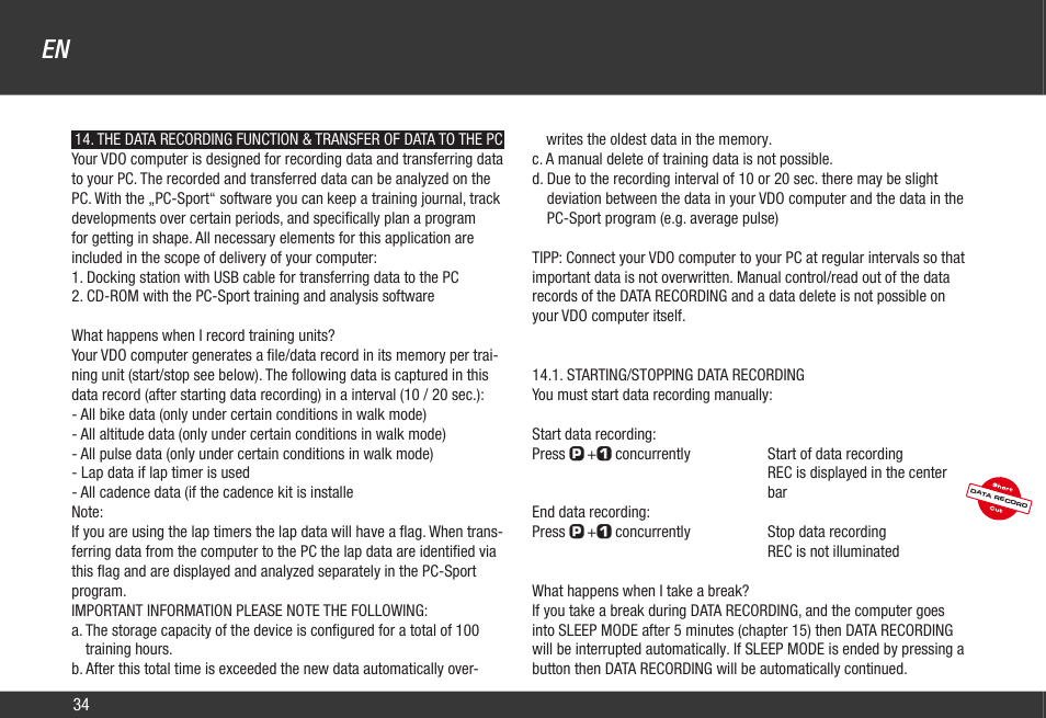VDO Z2 PC User Manual | Page 43 / 60