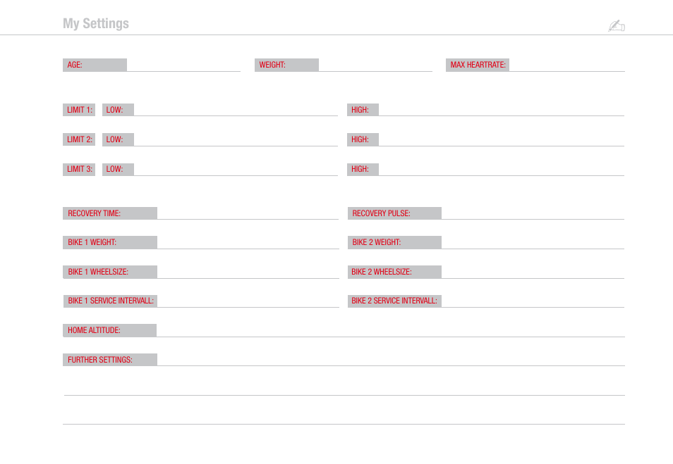My settings | VDO Z1 User Manual | Page 2 / 51