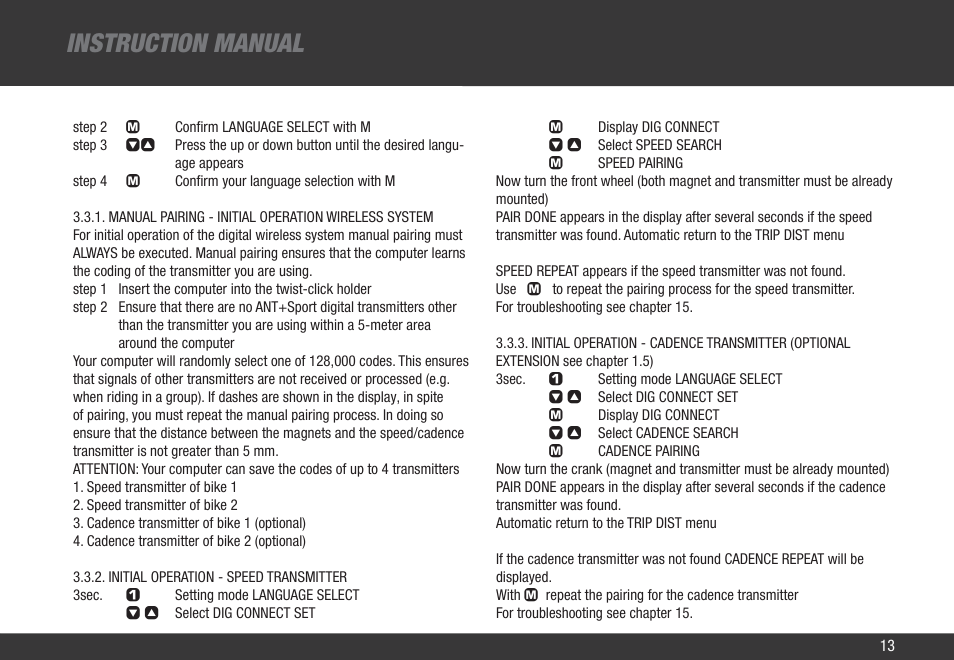 Instruction manual | VDO Z1 User Manual | Page 22 / 51