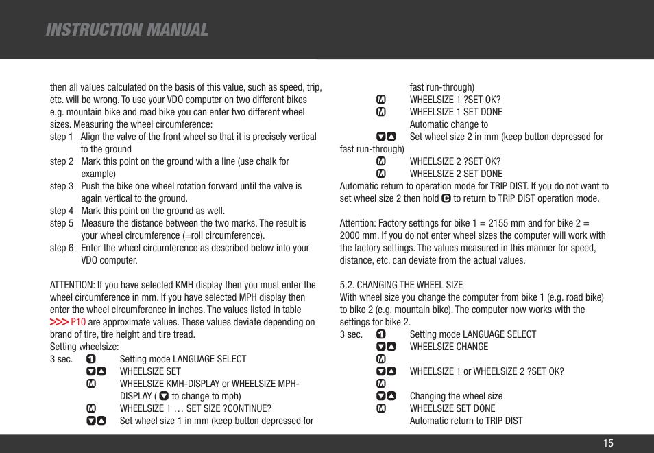 Instruction manual | VDO Z1 User Manual | Page 24 / 51