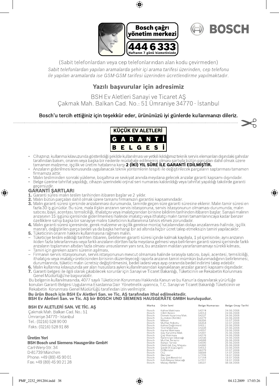 Bosch PMF2232 Fußsprudelbad User Manual | Page 40 / 58