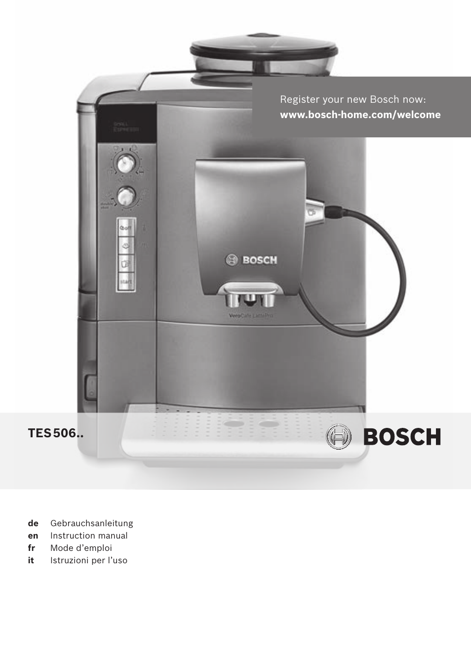 Bosch TES50651DE VeroCafe LattePro Kaffeevollautomat Helles Anthrazit Morning Haze User Manual | 94 pages
