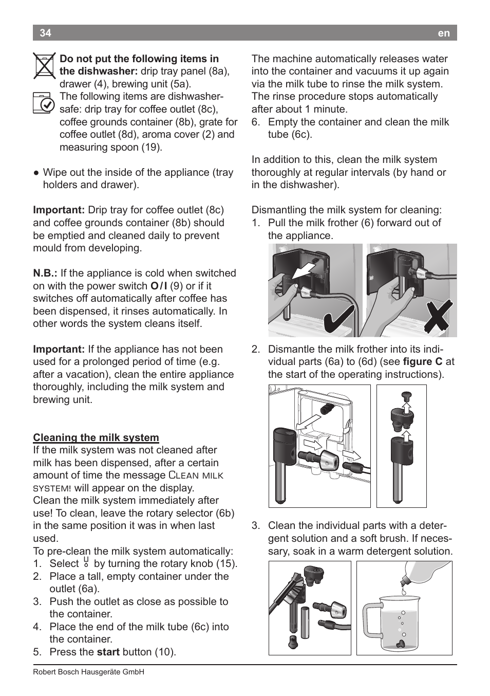 Bosch TES50651DE VeroCafe LattePro Kaffeevollautomat Helles Anthrazit Morning Haze User Manual | Page 38 / 94
