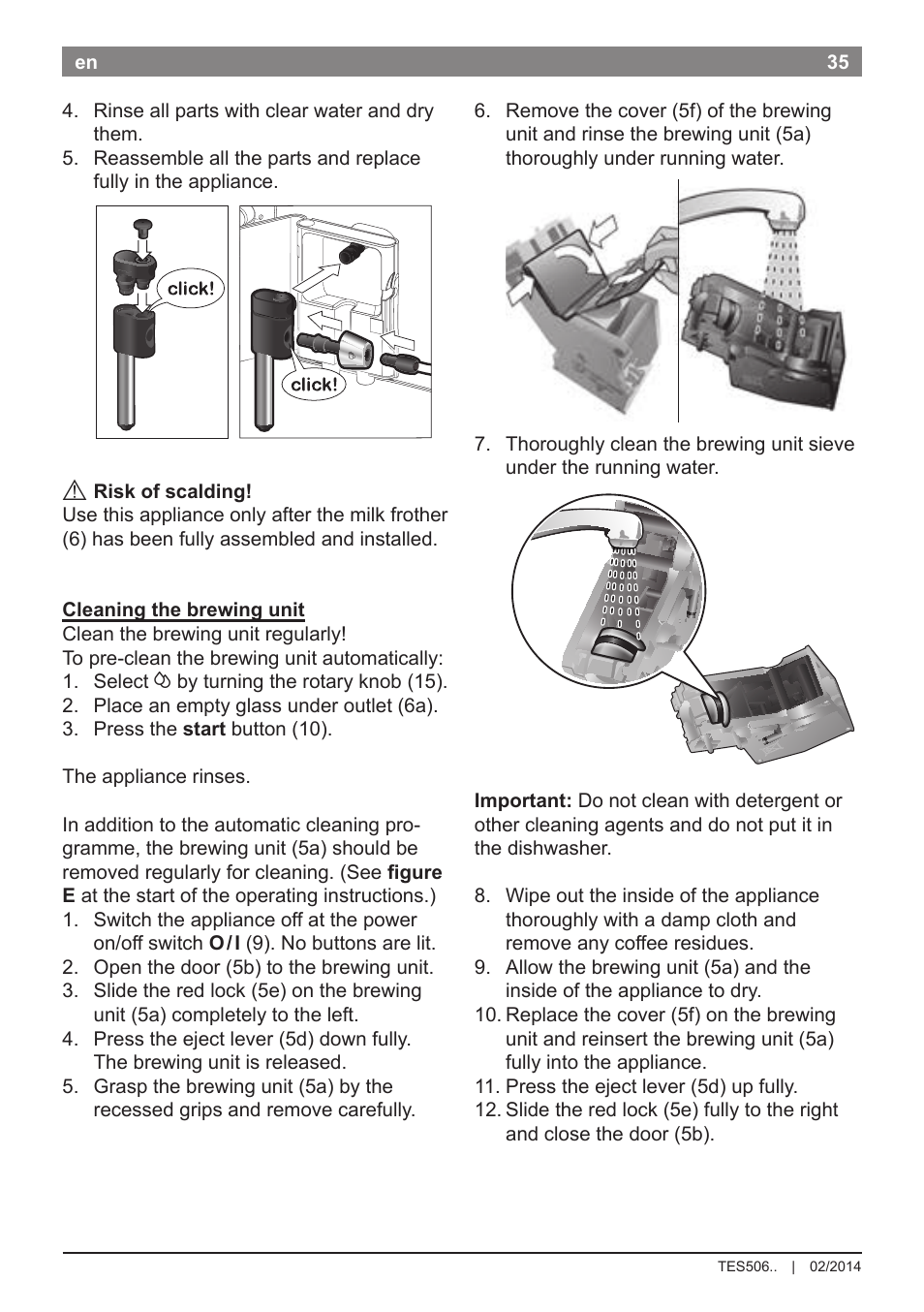 Bosch TES50651DE VeroCafe LattePro Kaffeevollautomat Helles Anthrazit Morning Haze User Manual | Page 39 / 94