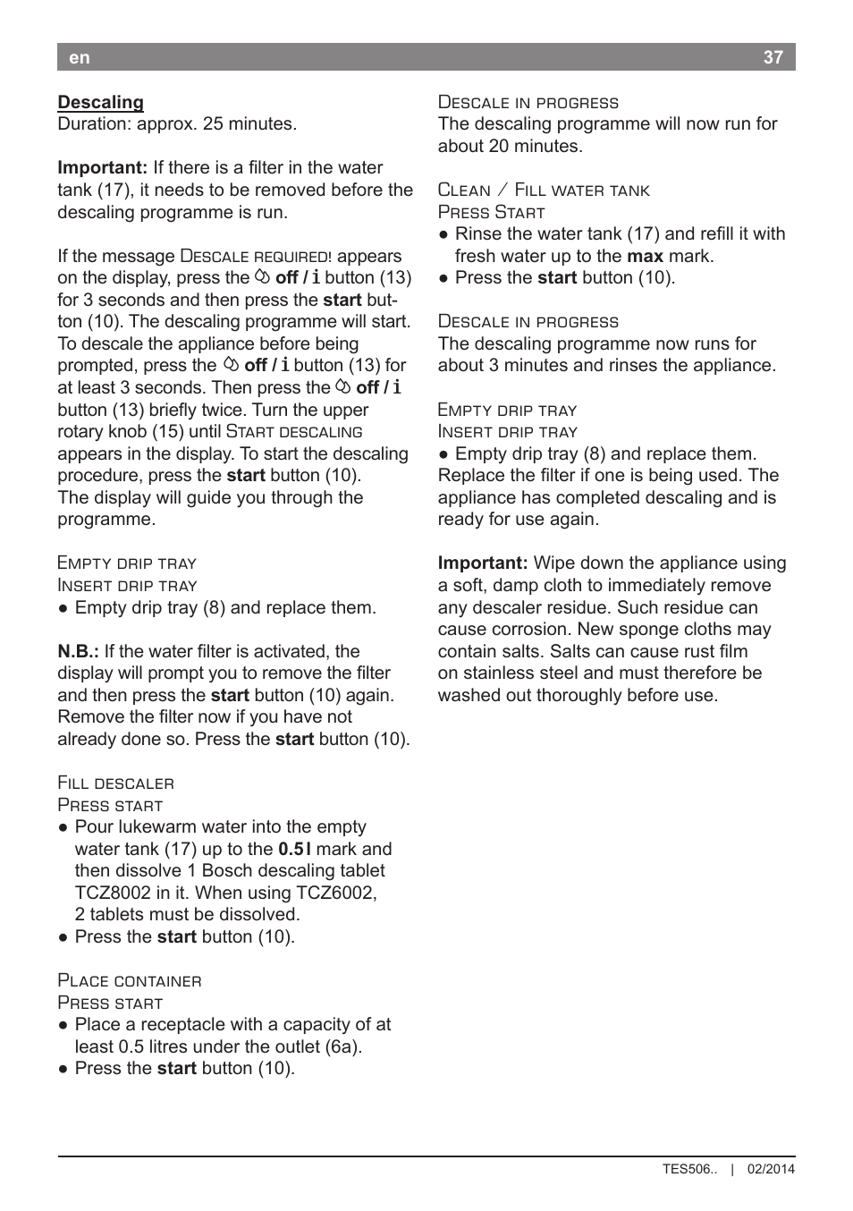 Bosch TES50651DE VeroCafe LattePro Kaffeevollautomat Helles Anthrazit Morning Haze User Manual | Page 41 / 94