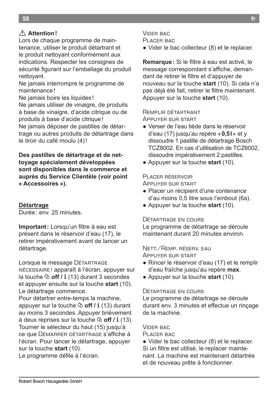 Bosch TES50651DE VeroCafe LattePro Kaffeevollautomat Helles Anthrazit Morning Haze User Manual | Page 62 / 94