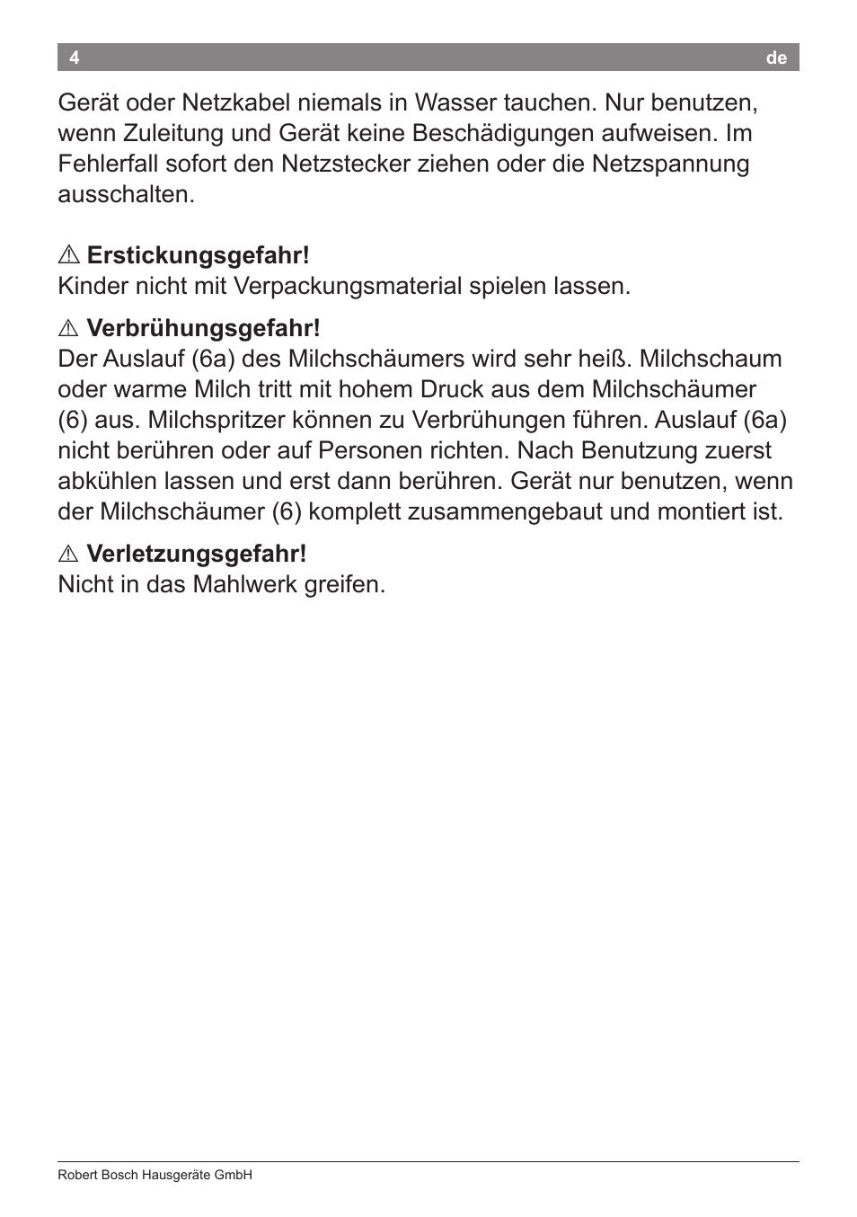 Bosch TES50651DE VeroCafe LattePro Kaffeevollautomat Helles Anthrazit Morning Haze User Manual | Page 8 / 94